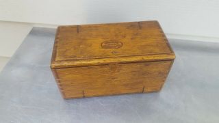 Vintage Antique 1889 Solid Oak Wood Folding Instrument Tool Box Chest