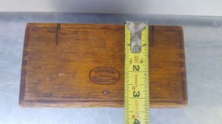 VINTAGE ANTIQUE 1889 SOLID OAK WOOD FOLDING INSTRUMENT TOOL BOX CHEST 4