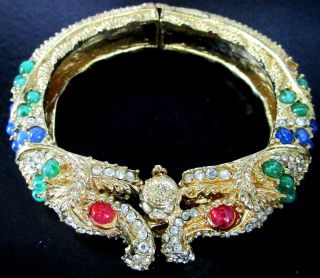 Christian Dior Germany Rare Mogul Jeweled Serpent Creature Vintage Bracelet