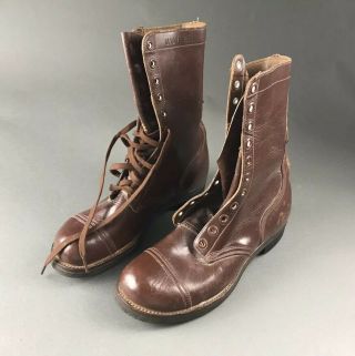Ww2 Army Paratrooper Jump Boots - Size 8 1/5 Non - Issued Wwii - Rj56