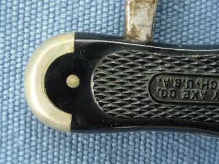 Antique 1903 MSA MARBLE Knife Co.  SAFETY FOLDER w LEATHER SHEATH 8