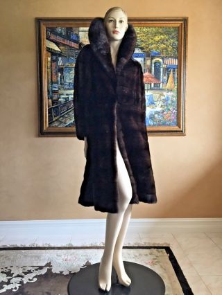 VINTAGE DESIGNER COUTURE MINK FUR COAT ADJUSTABLE LENGTH SWING GORGEOUS iMAGNIN 3