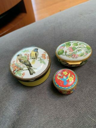 Bilston And Battersea Enamels By Halcyon Days - Three Boxes