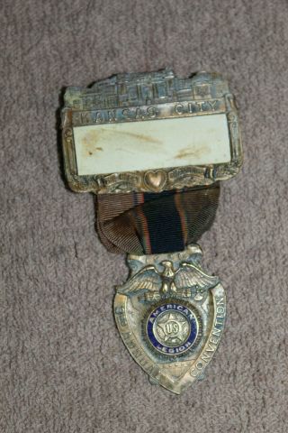 Ww1 Kansas City,  Mo.  American Legion 3rd Conv.  Medal W/ribbon,  1921 D.