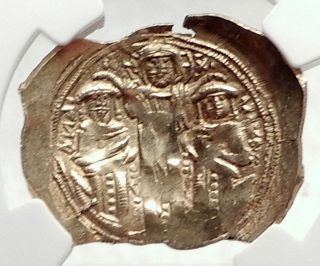 Andronicus Ii & Michael Ix Jesus Mary Ancient Gold Byzantine Coin Ngc I72613