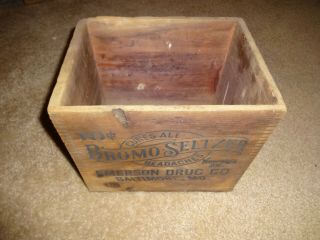 Vintage Bromo Seltzer Cures All Headaches Emerson Drug Baltimore Dove Tailed Box