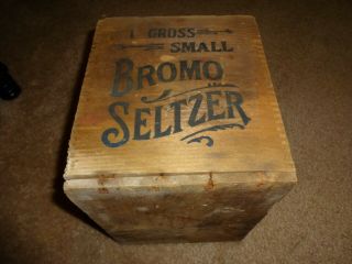 Vintage Bromo Seltzer Cures All Headaches Emerson Drug Baltimore Dove Tailed Box 6