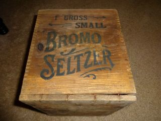 Vintage Bromo Seltzer Cures All Headaches Emerson Drug Baltimore Dove Tailed Box 7