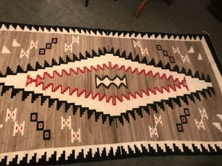 Antique Large Navajo Weaving Rug Klagetoh Grey Ground,  5’3” x 7’8” 11