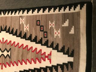 Antique Large Navajo Weaving Rug Klagetoh Grey Ground,  5’3” x 7’8” 12