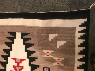 Antique Large Navajo Weaving Rug Klagetoh Grey Ground,  5’3” x 7’8” 5