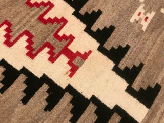 Antique Large Navajo Weaving Rug Klagetoh Grey Ground,  5’3” x 7’8” 9