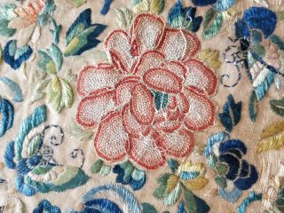 Antique Chinese Hand Embroidery Silk Panel Forbidden Stitched 24X19cm (X920) 2