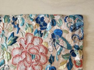 Antique Chinese Hand Embroidery Silk Panel Forbidden Stitched 24X19cm (X920) 3