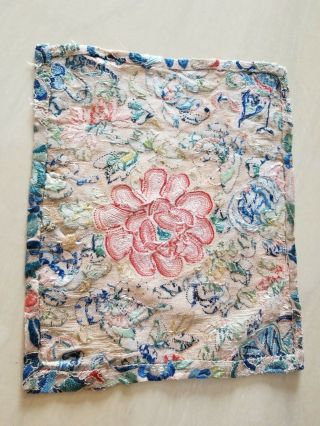 Antique Chinese Hand Embroidery Silk Panel Forbidden Stitched 24X19cm (X920) 7