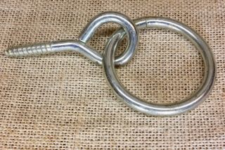 Hitching Ring 2 1/2” Hitch Barn Door Pull Eye Bolt Plant Hook Horse Or Dog Tie