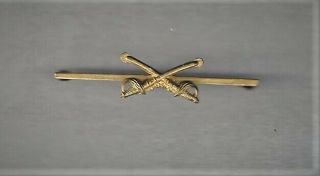 Rare Wwi Us Army Cavalry Sweetheart Pin With Crossed Sabers Long Pin Open Catch