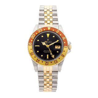 Rolex Gmt Master Ii Rootbeer Auto Steel Gold Mens Bracelet Watch Date 16713