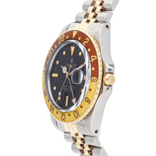 Rolex GMT Master II Rootbeer Auto Steel Gold Mens Bracelet Watch Date 16713 3