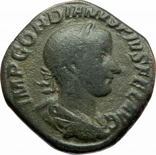 Gordian Iii 240ad Huge Sestertius Ancient Roman Coin Concordia Harmonia I76831
