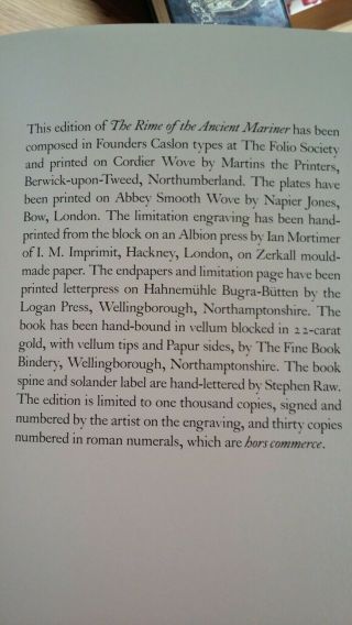 The Rime of the Ancient Mariner Samuel Coleridge Folio Society Limited Edition 10