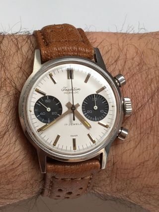 Vintage Sears Tradition Panda 7723 Poor Mans Heuer Carrera Chronograph