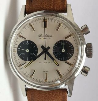 Vintage Sears Tradition Panda 7723 Poor Mans Heuer Carrera Chronograph 3