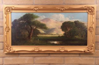 Antique Englehart Oil Painting Of Sonoma Valley California 18 " X 40 "
