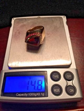 Vintage Y.  Gray Designs 6.  5Ct Ruby Spessertite 14k Yellow Gold Ring One Of A Kind 10
