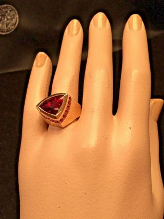 Vintage Y.  Gray Designs 6.  5ct Ruby Spessertite 14k Yellow Gold Ring One Of A Kind