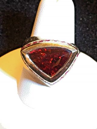 Vintage Y.  Gray Designs 6.  5Ct Ruby Spessertite 14k Yellow Gold Ring One Of A Kind 2