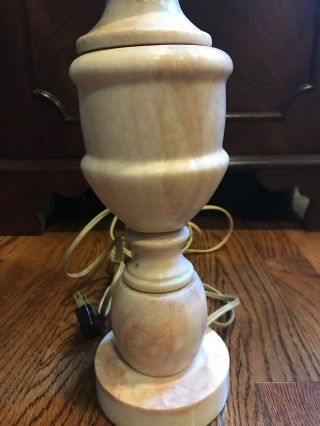 Antique Carved Alabaster Lamp 11 1/2” Tall 2