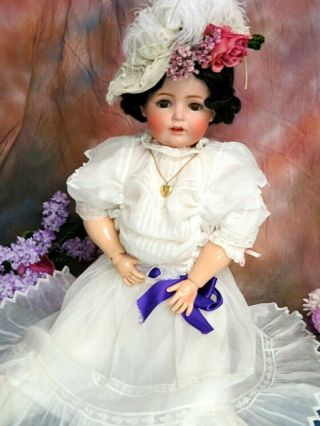 Antique German Bisque Doll Jdk Kestner 260 Marked Body Victorian Dress Rare 35 "