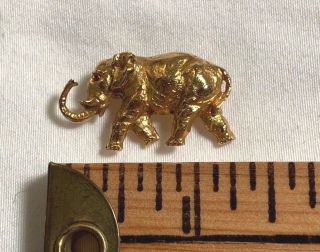 Three Vintage Gold Animal Pins Elephant (14K) Mouse (18K) Poodle (14K) 6