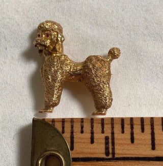 Three Vintage Gold Animal Pins Elephant (14K) Mouse (18K) Poodle (14K) 8