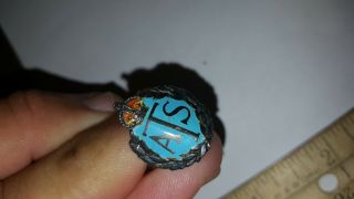 Ats Auxiliary Territorial Service Sterling Silver & Enamel Ring Ww2 British Army