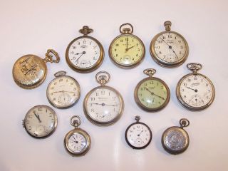 Vintage Pocket Watches Gruen Benrus Westclox Ingersoll Captain Tavannes & Others