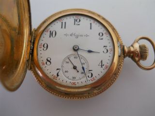 Vintage Antique Elgin Hunter Case Pocket Watch 37.  5 Grams W/36.  5mm Case 3