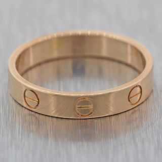 Cartier 18k Yellow Gold 4mm Love Wedding Band Ring Ring Us 7.  25
