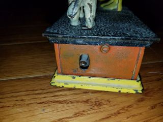 Antique Cast Iron Trick Dog 6 Part base Hubley 1888 Mechanical Bank 7