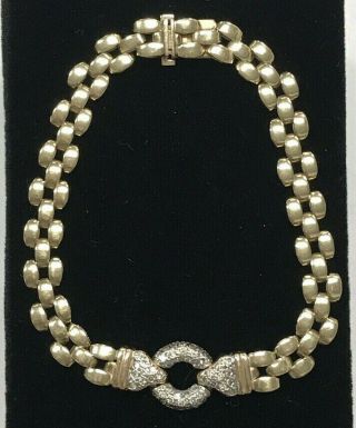 Unique Vintage 14k Yellow Gold Diamond Circle Panther Link Bracelet 10.  2 Grams
