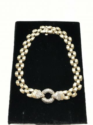 UNIQUE Vintage 14K Yellow Gold DIAMOND Circle Panther Link Bracelet 10.  2 Grams 5