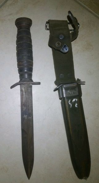 Listing For I - Crupa - Wwii Us M - 3 Fighting Knife With Us M8 Scabbard.