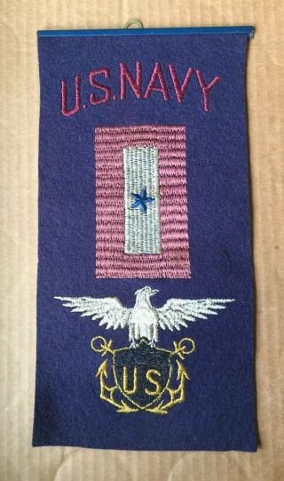 Rare World War I 1917 Us Navy 1 Star In Service Patriotic Banner W/ Eagle