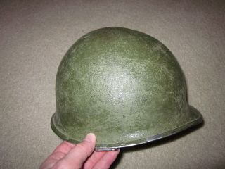 Vintage Wwii Us Army Front Seam Helmet And Liner