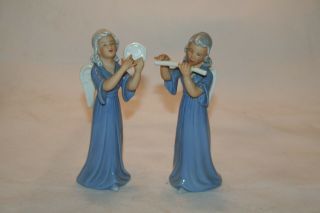 Vintage 2 Gerold Porzellan West Germany Figurines Musician Musical Angels Euc