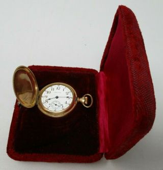 Antique 1903 Lady Waltham Pocket Watch In Display Case A.  W.  W