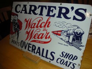 Antique Vintage Metal CARTER ' S Clothing Advertising Sign 14 
