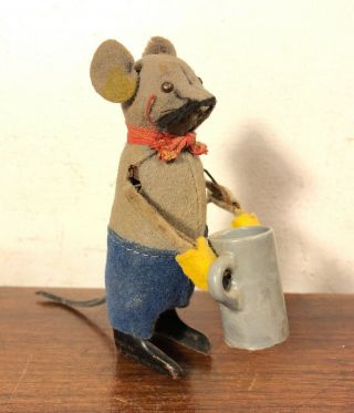 Vintage Schuco Wind Up Drinking Mouse Us Zone Germany Toy