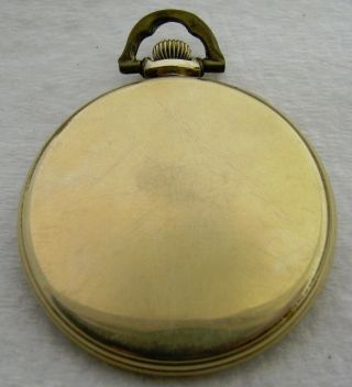 VINTAGE ART DECO 12S ELGIN 15J 10K GOLD FILLED POCKET WATCH W/CASE 4